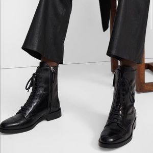 Theory Leather Laced Combat Boot
